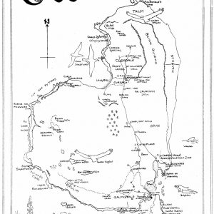 Eigg map tea towel